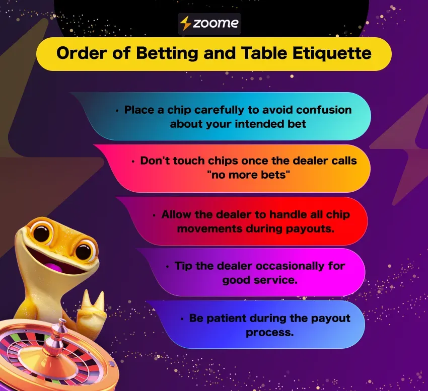 order of betting and table etiquette